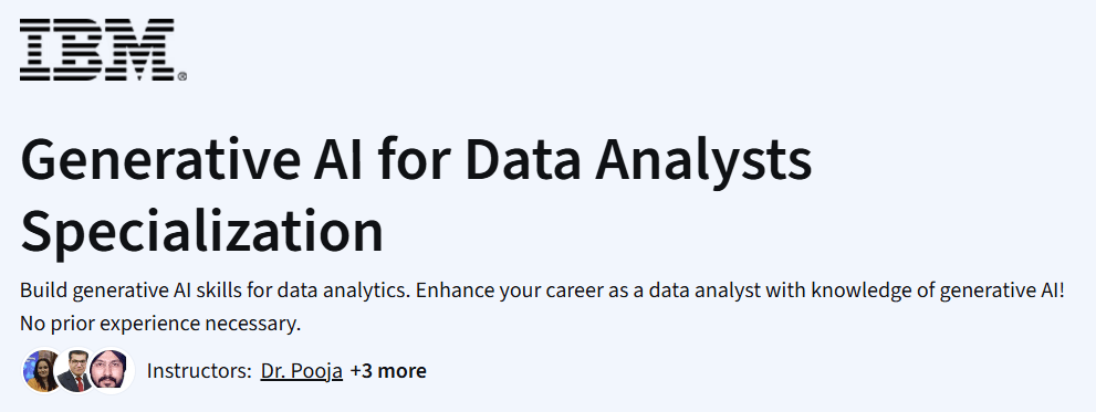 Generative AI for Data Analysts Specialization