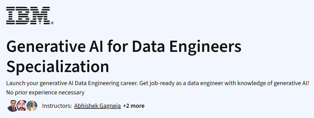Generative AI for Data Engineers Specialization