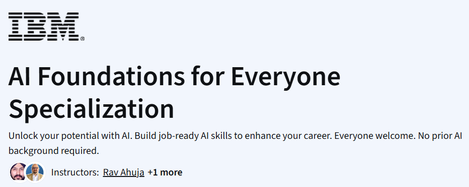 AI Foundations for Everyone Specialization