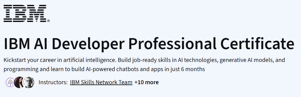 IBM AI Developer Professional Certificate