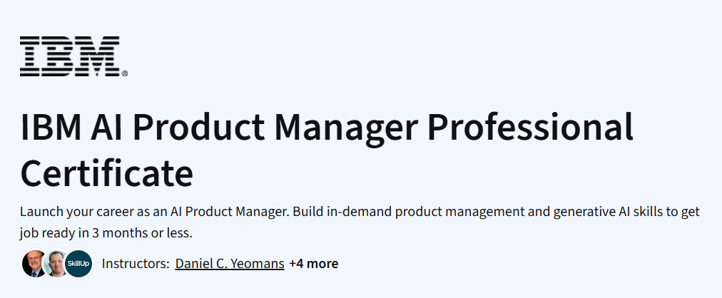 IBM AI Product Manager Professional Certificate