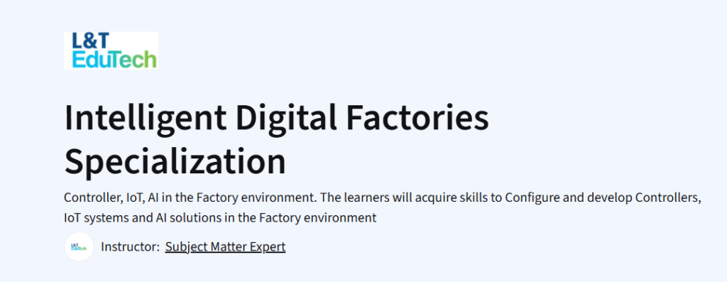 Intelligent Digital Factories Specialization