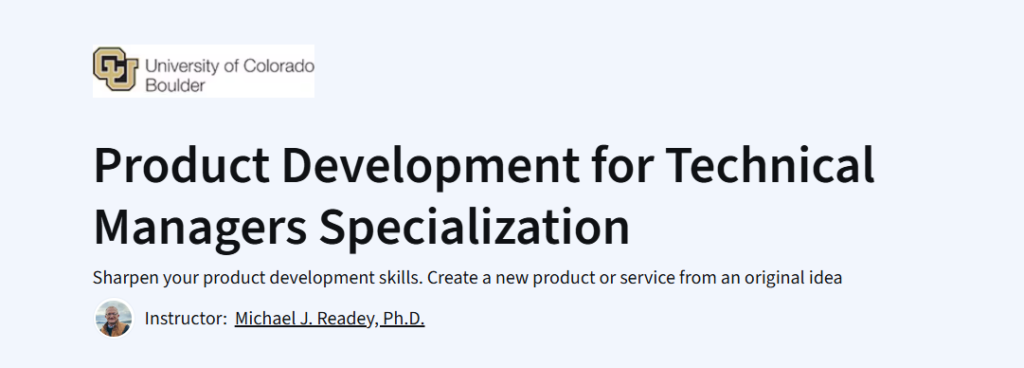 Product Development for Technical Managers Specialization