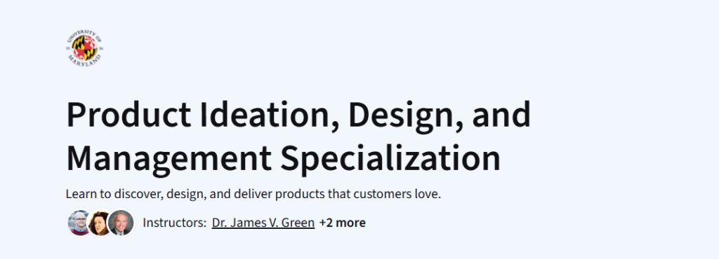 Product Ideation, Design and Management Specialization