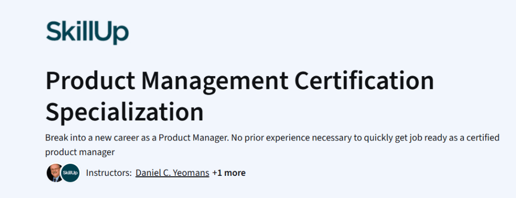 Product Management Certification Specialization