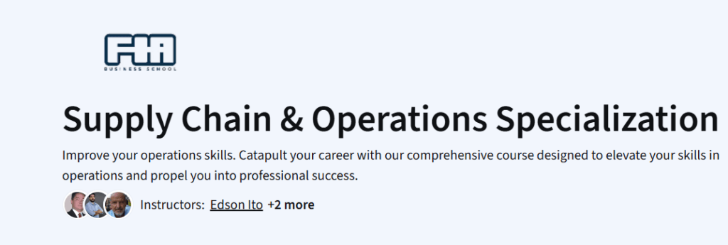 Supply Chain & Operations Specialization
