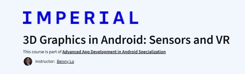 3D Graphics in Android: Sensors and VR