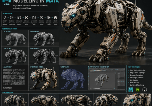 mechanical creature modelling Maya