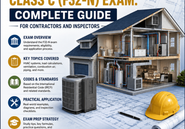 Complete guide to passing the National Standard Residential Mechanical Class C F32-N exam. Exam structure, preparation tips, and recommended course.