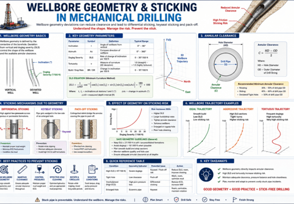 wellbore geometry sticking mechanical drilling