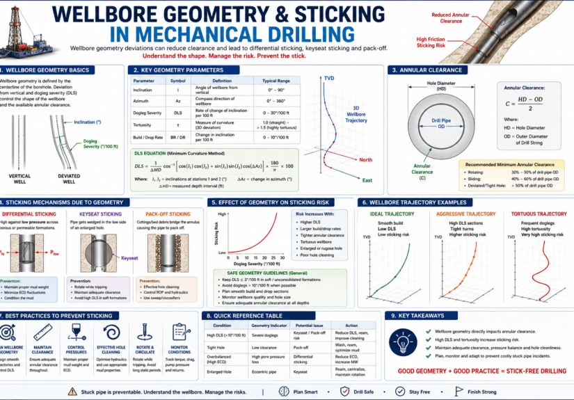 wellbore geometry sticking mechanical drilling