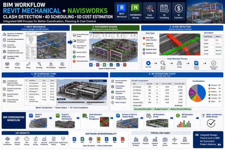 BIM Revit Mechanical Navisworks clash detection 4D 5D