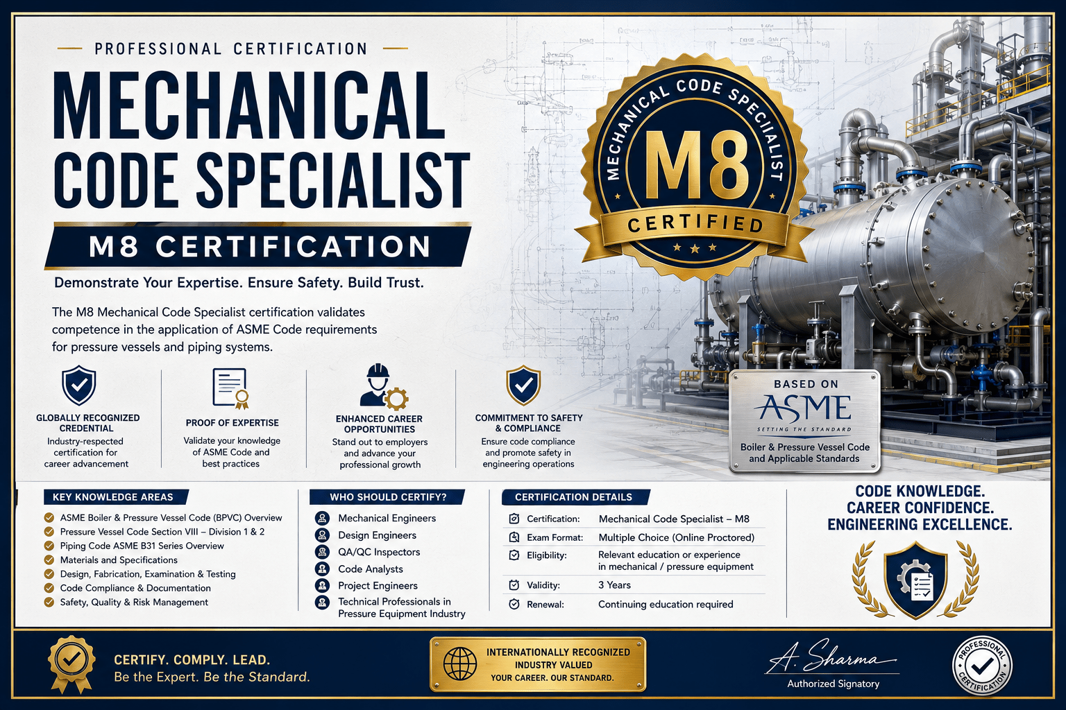 Mechanical Code Specialist M8 certification