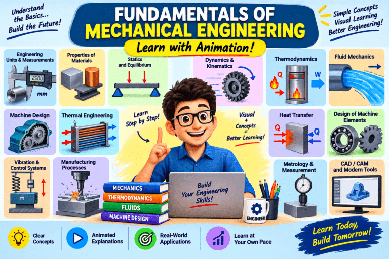 Fundamentals of Mechanical engineering learn with animation